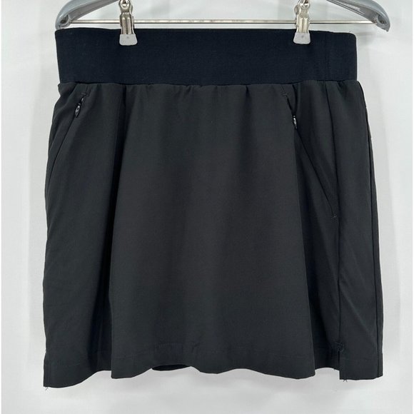 Quince Women's Performance Tech Skort in Black sz M Athletic Skirt with Shorts - Picture 1 of 7